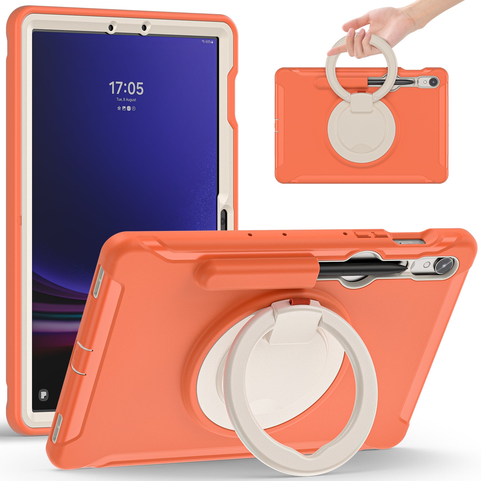 For Samsung Galaxy Tab S7 T870 S8 X700 S9 X710 Case Kickstand Tablet Cover with Pen Slot