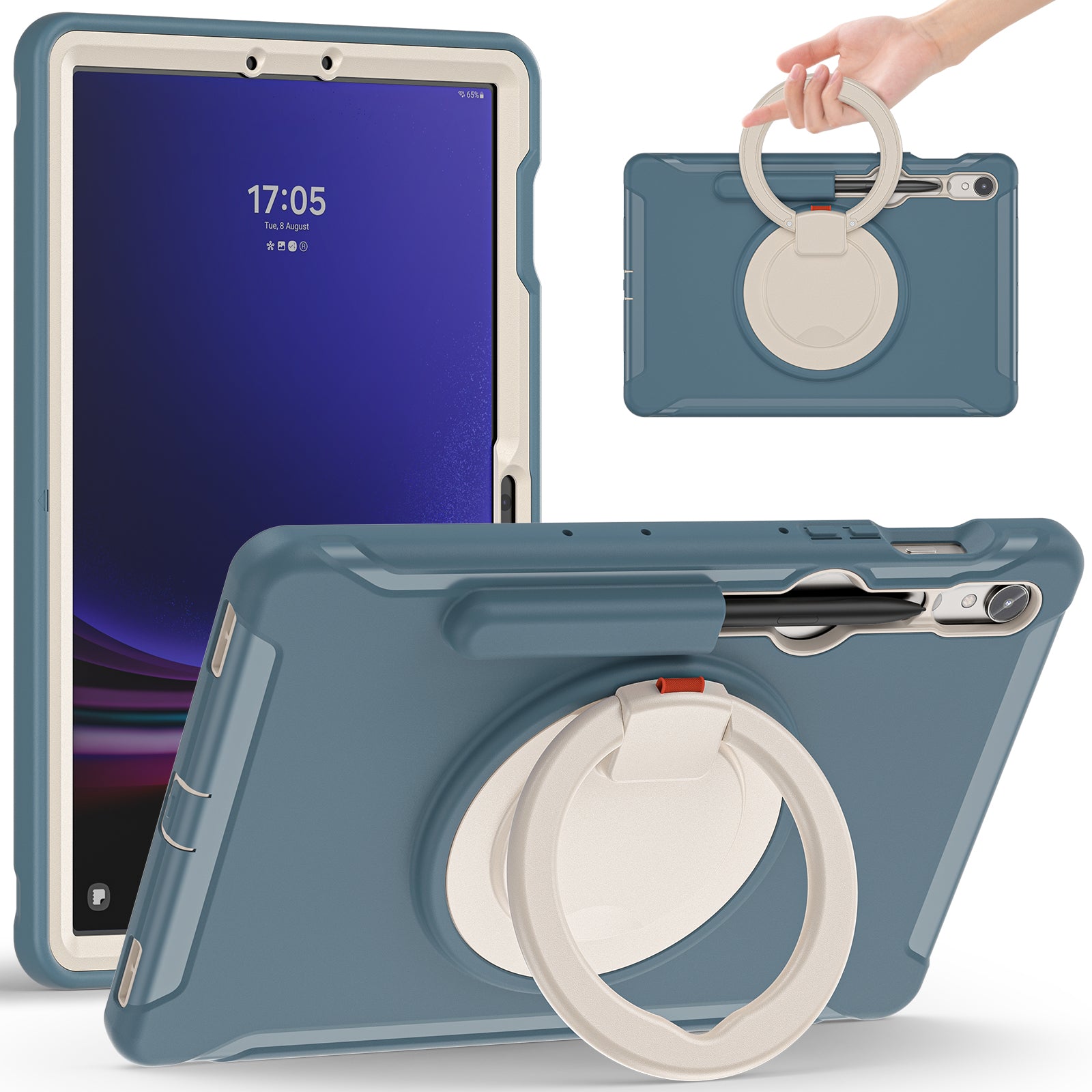 For Samsung Galaxy Tab S7 T870 S8 X700 S9 X710 Case Kickstand Tablet Cover with Pen Slot