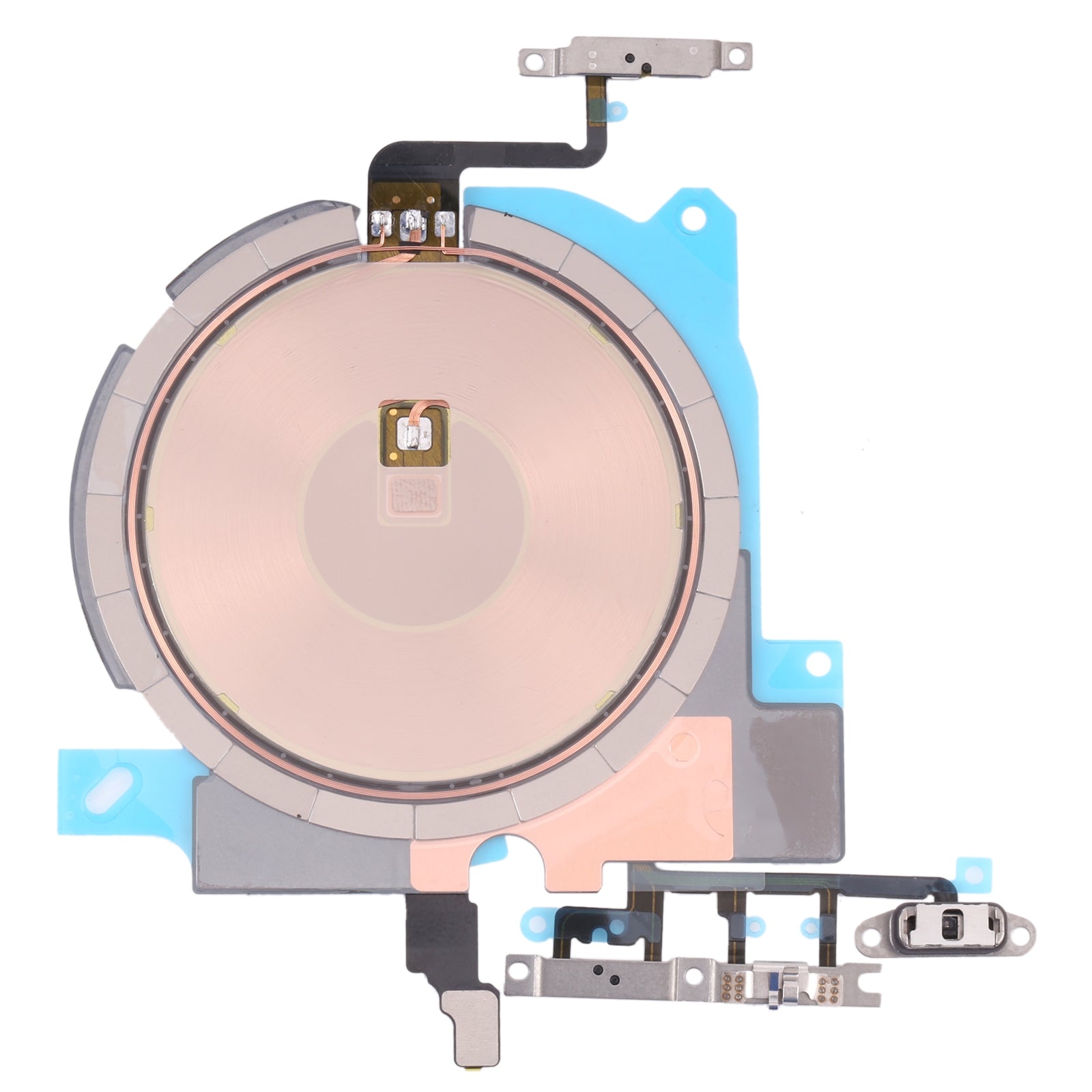 For iPhone 13 Pro Wireless Charging Power On/Off and Volume Buttons Flex Cable Phone Repair Part (without Logo)