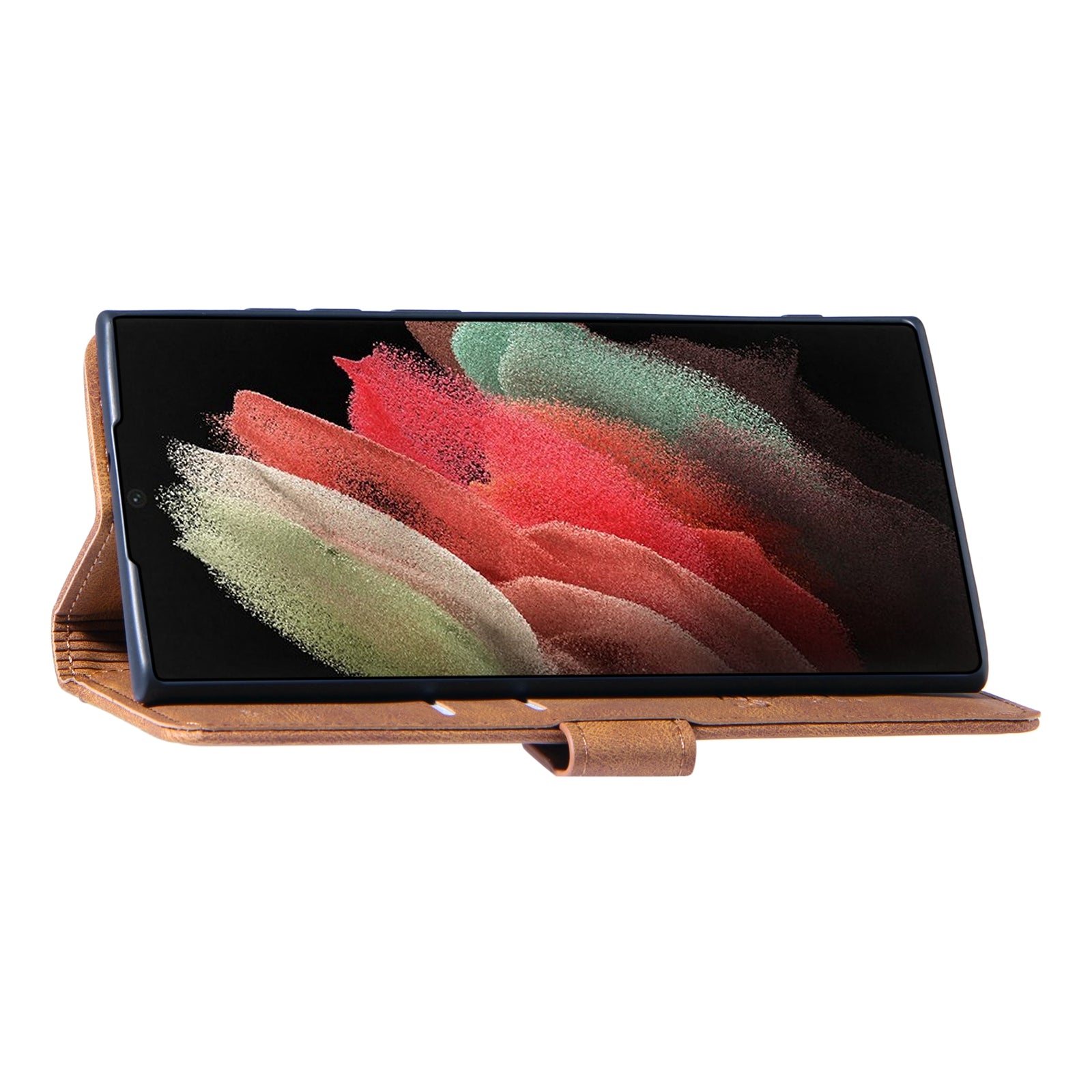Outer Card Holder Phone Stand Case for Samsung Galaxy S23 Ultra Stitching PU Leather Wallet Phone Cover