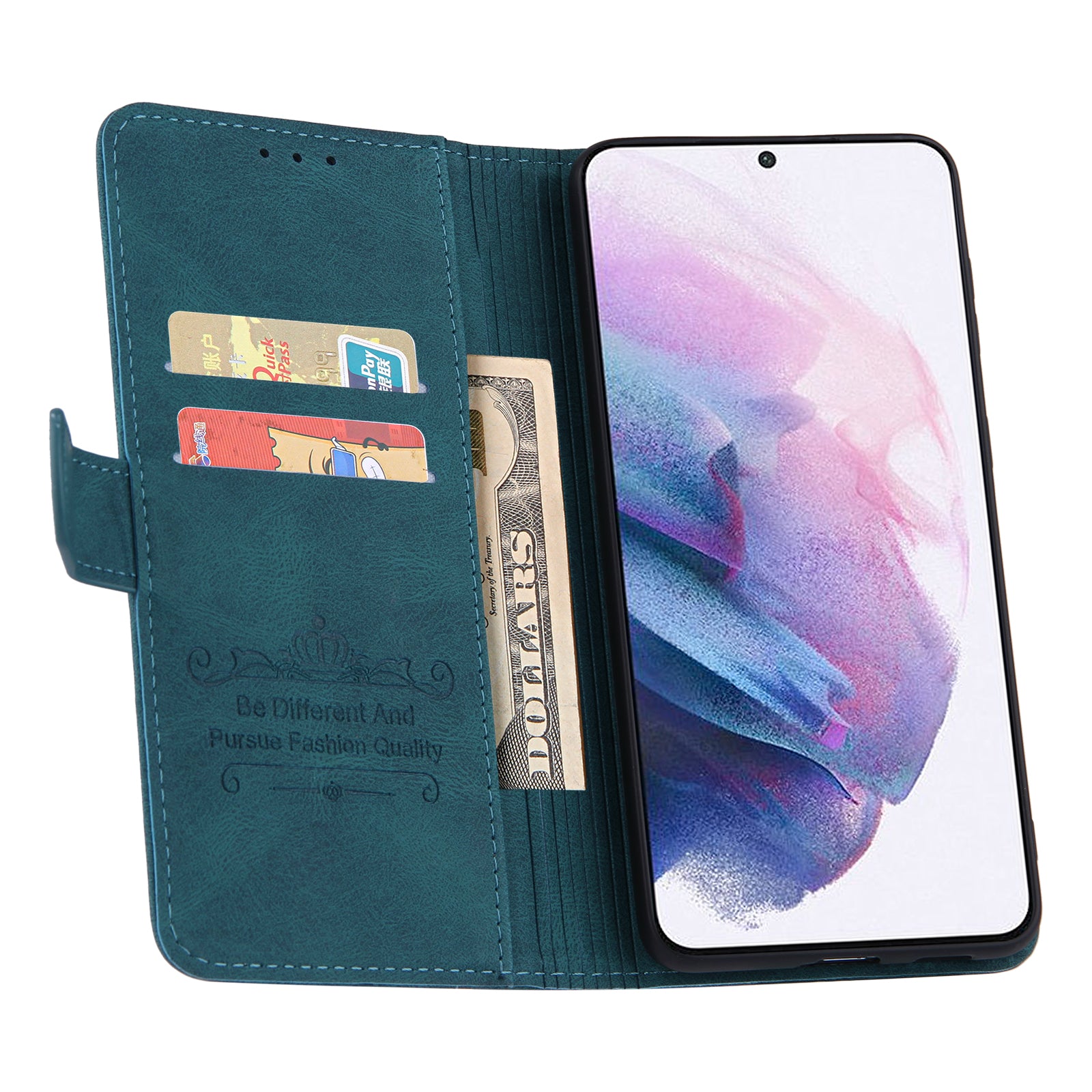 Stitching PU Leather Phone Stand Case for Samsung Galaxy S23 Outer Card Holder Wallet Phone Cover