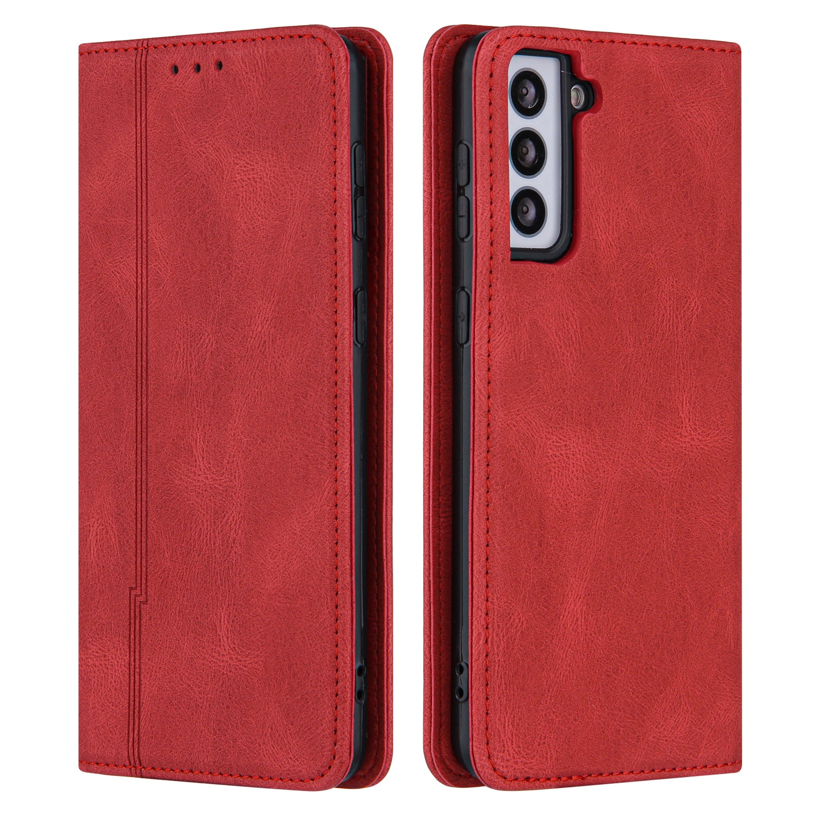 Lines Imprinted Wallet Phone Stand Case for Samsung Galaxy S23 PU Leather Skin-touch Phone Cover
