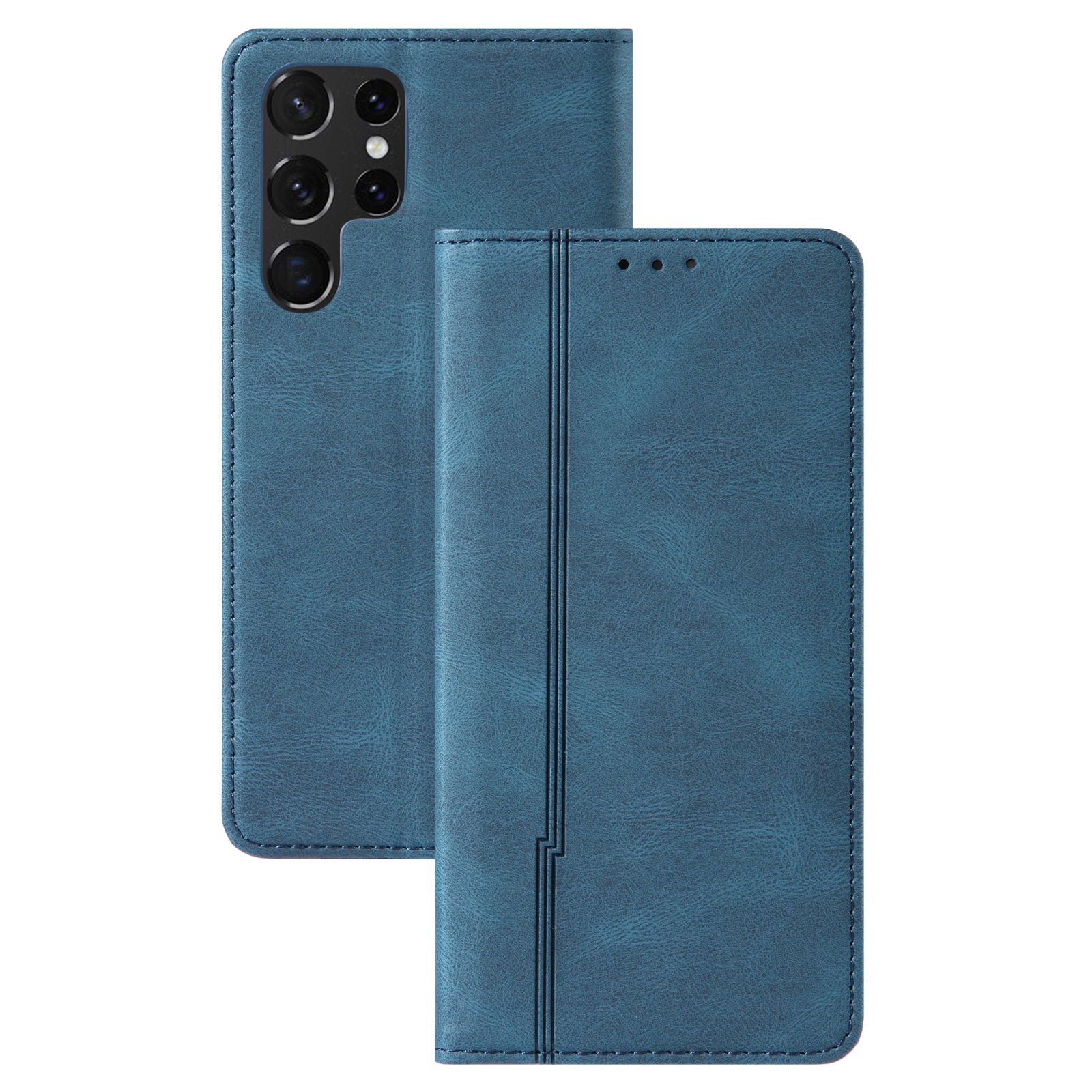 Shockproof Phone Case for Samsung Galaxy S23 Ultra Skin-friendly Leather Stand Wallet Cell Phone Cover