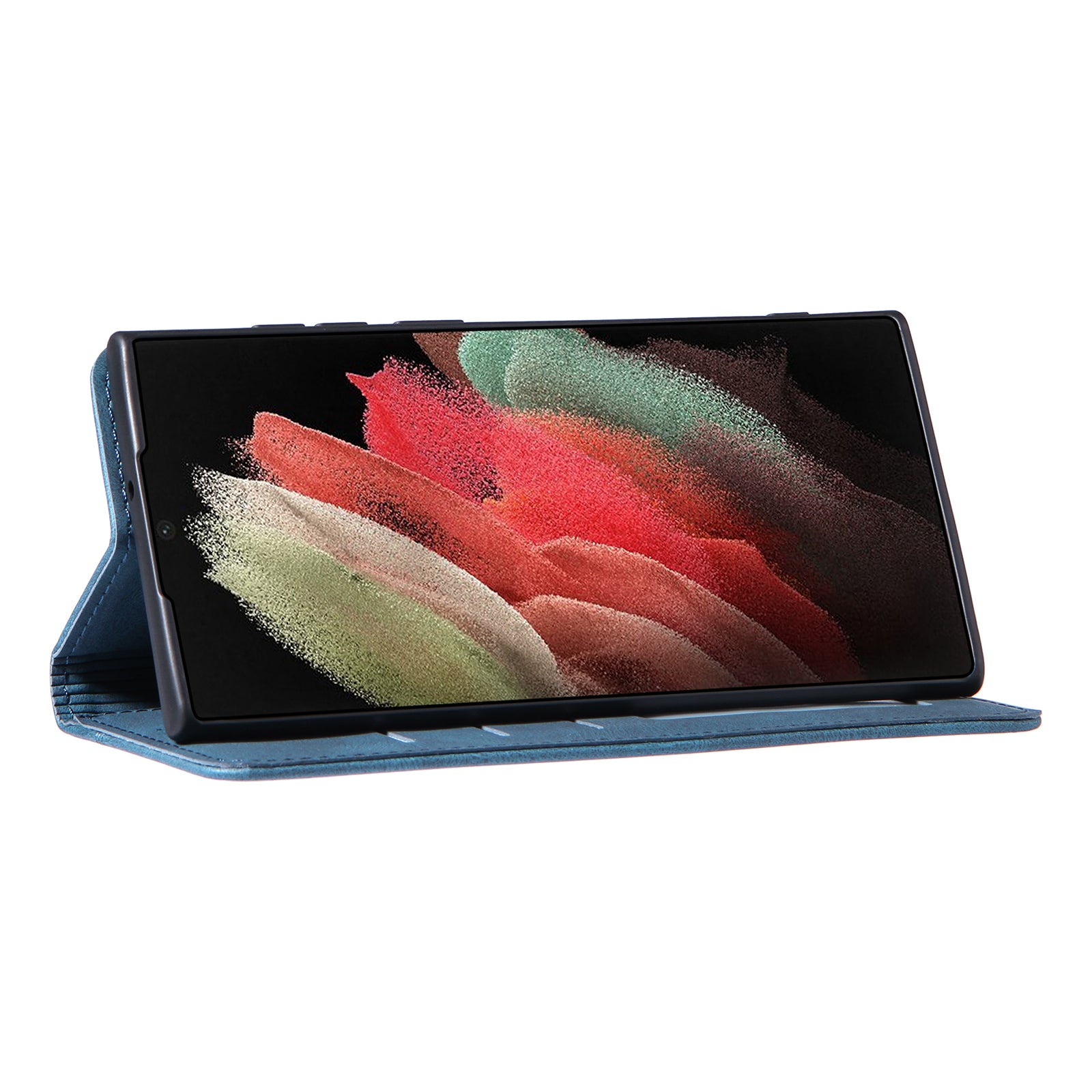 Shockproof Phone Case for Samsung Galaxy S23 Ultra Skin-friendly Leather Stand Wallet Cell Phone Cover
