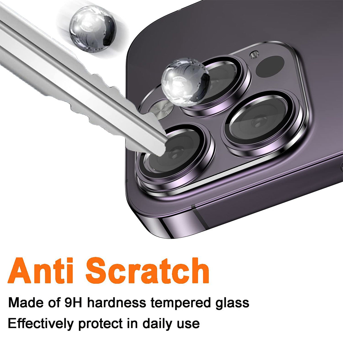 ENKAY HAT PRINCE Camera Lens Protector for iPhone 14 Pro 14 Pro Max Full Coverage Aluminium Alloy Ring Tempered Glass Lens Film