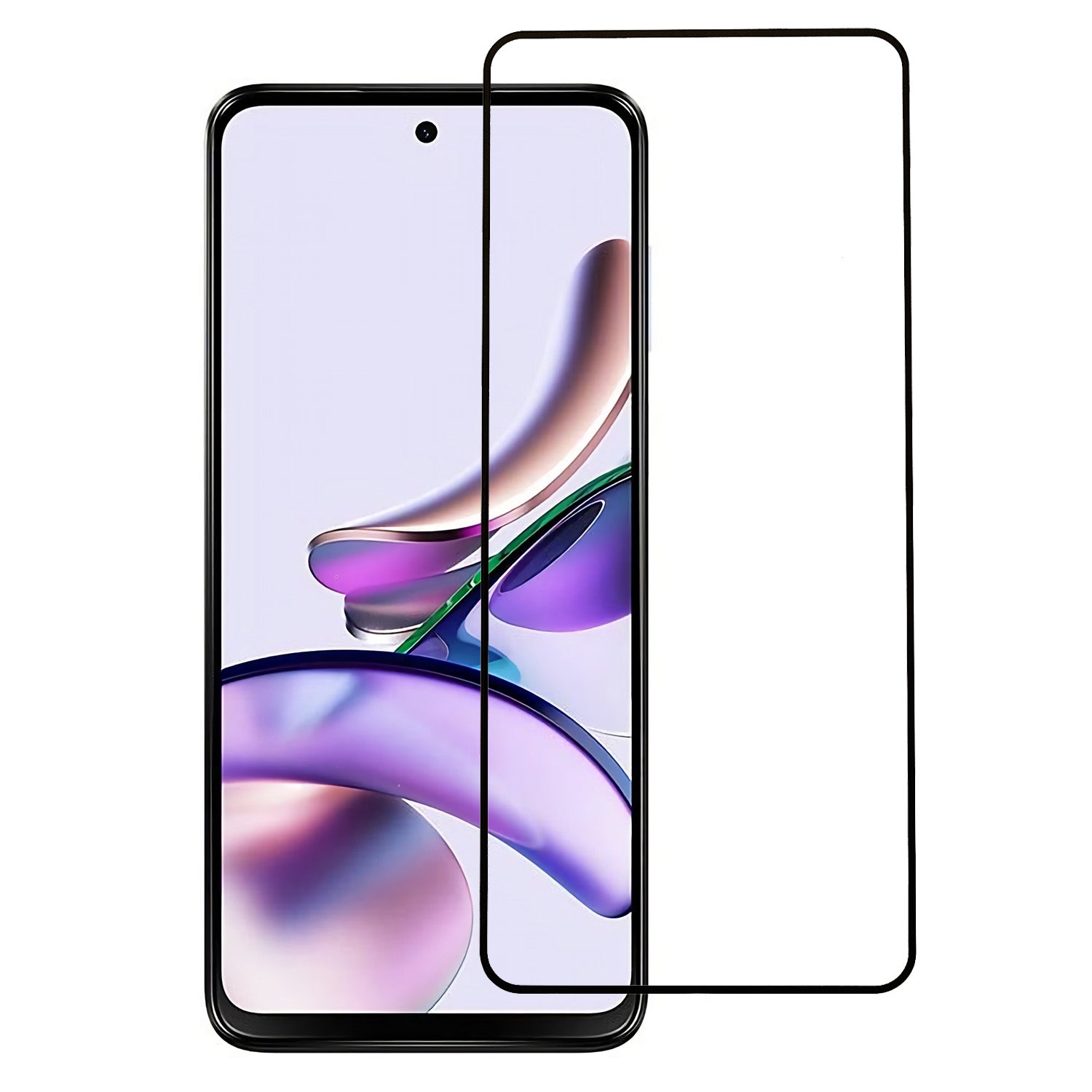 For Motorola Moto G13 4G Silk Printing Ultra Clear Full Coverage Screen Protector Full Glue Anti-scratch Tempered Glass Film