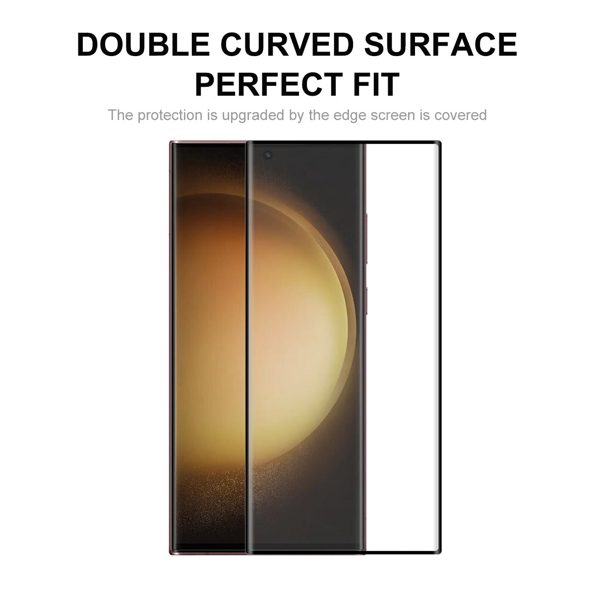 ENKAY HAT PRINCE 2Pcs/Set for Samsung Galaxy S23 Ultra Shatterproof Anti-fingerprint Tempered Glass Film 0.26mm 3D Curved Hot Bending Full Covering Full Glue Screen Protector