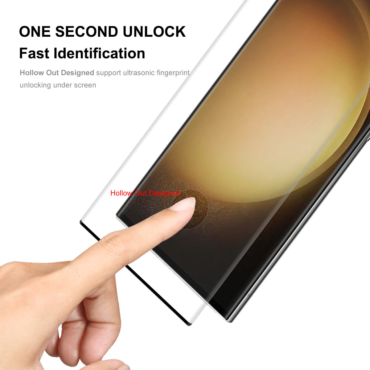 ENKAY HAT PRINCE Tempered Glass Film for Samsung Galaxy S23 Ultra 3D Curved Side Glue HD Clear Anti-fingerprint Full Screen Protector