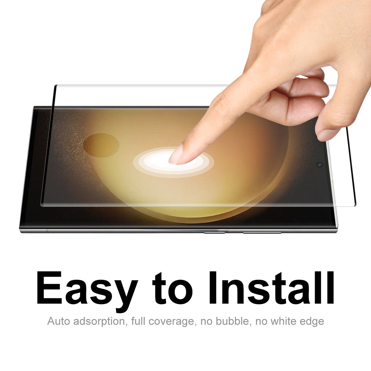 ENKAY HAT PRINCE Tempered Glass Film for Samsung Galaxy S23 Ultra 3D Curved Side Glue HD Clear Anti-fingerprint Full Screen Protector