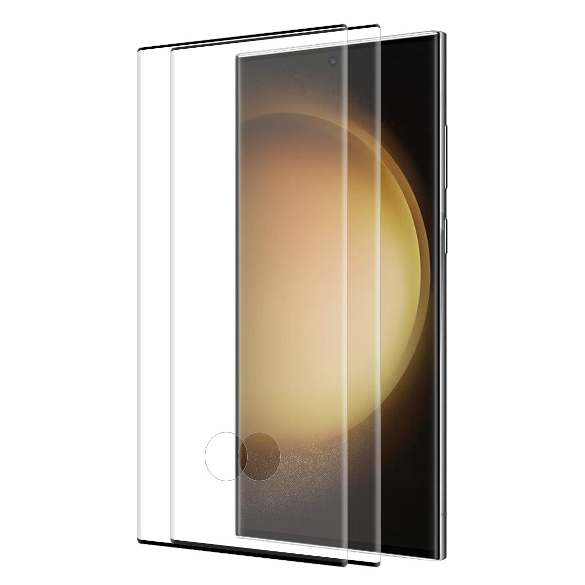 ENKAY HAT PRINCE 2PCS/Set Tempered Glass Film for Samsung Galaxy S23 Ultra Anti-explosion 3D Curved Side Glue HD Clear Anti-scratch Full Screen Protector