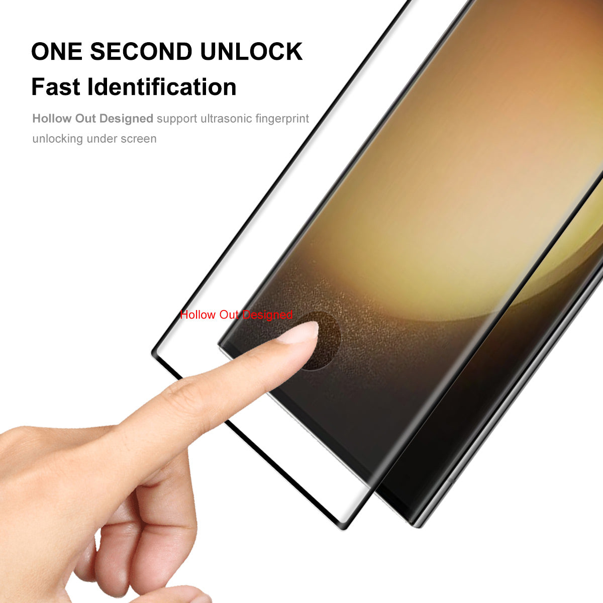 ENKAY HAT PRINCE for Samsung Galaxy S23 Ultra Anti-fingerprint Screen Protector 0.26mm 3D Curved Hot Bending Full Glue Full Coverage Tempered Glass Film [Support Fingerprint Unlocking]