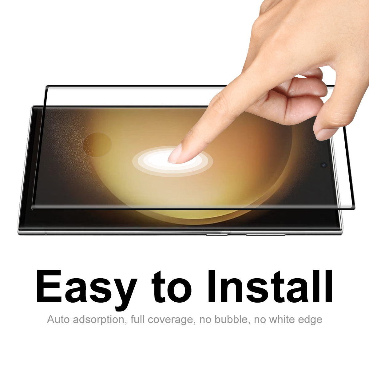 ENKAY HAT PRINCE for Samsung Galaxy S23 Ultra Anti-fingerprint Screen Protector 0.26mm 3D Curved Hot Bending Full Glue Full Coverage Tempered Glass Film [Support Fingerprint Unlocking]