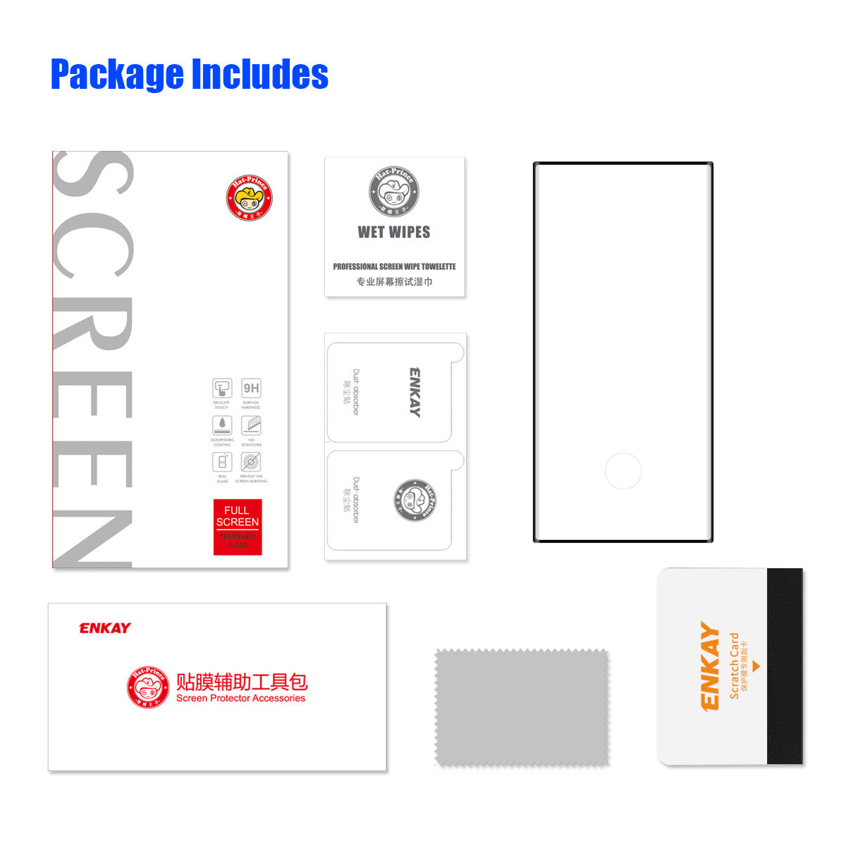 ENKAY HAT PRINCE for Samsung Galaxy S23 Ultra Anti-fingerprint Screen Protector 0.26mm 3D Curved Hot Bending Full Glue Full Coverage Tempered Glass Film [Support Fingerprint Unlocking]