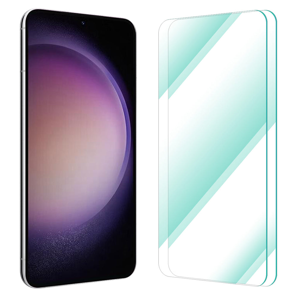 ENKAY HAT PRINCE 2PCS/Set for Samsung Galaxy S22 5G/S23 Shatterproof Screen Protector 0.18mm Ultra-slim Full Glue Anti-scratch HD Tempered Glass Film [Support Ultrasonic Fingerprint Unlock]