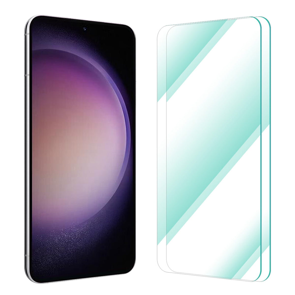 ENKAY HAT PRINCE 2PCS/Set Screen Protector for Samsung Galaxy S22 5G/S23 0.18mm Ultra-slim Full Glue Anti-scratch HD Tempered Glass Film [Support Ultrasonic Fingerprint Unlock]