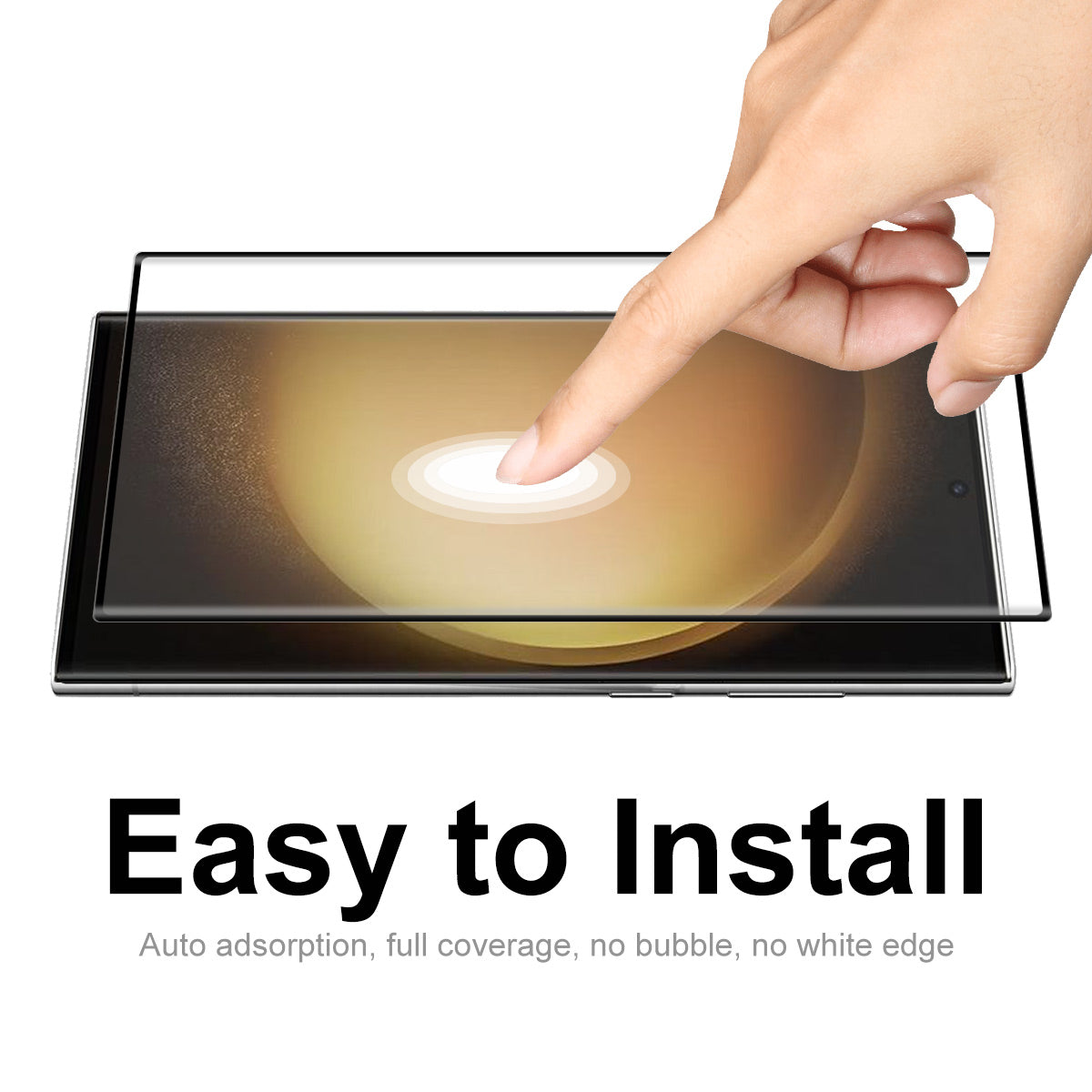 ENKAY HAT PRINCE Full Glue Screen Protector for Samsung Galaxy S23 Ultra Anti-fingerprint 0.26mm 3D Curved Hot Bending Anti-scratch Tempered Glass Film