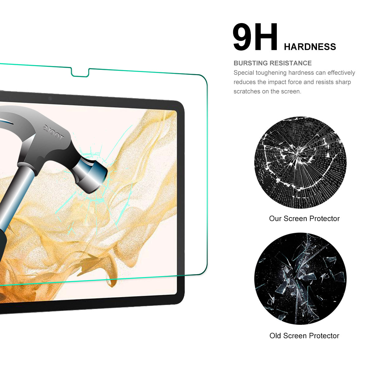 ENKAY HAT PRINCE For Samsung Galaxy Tab S9/S8/S7 FE Tempered Glass 0.33mm 9H 2.5D Arc Edge Screen Protector Anti-explosion HD Clear Film