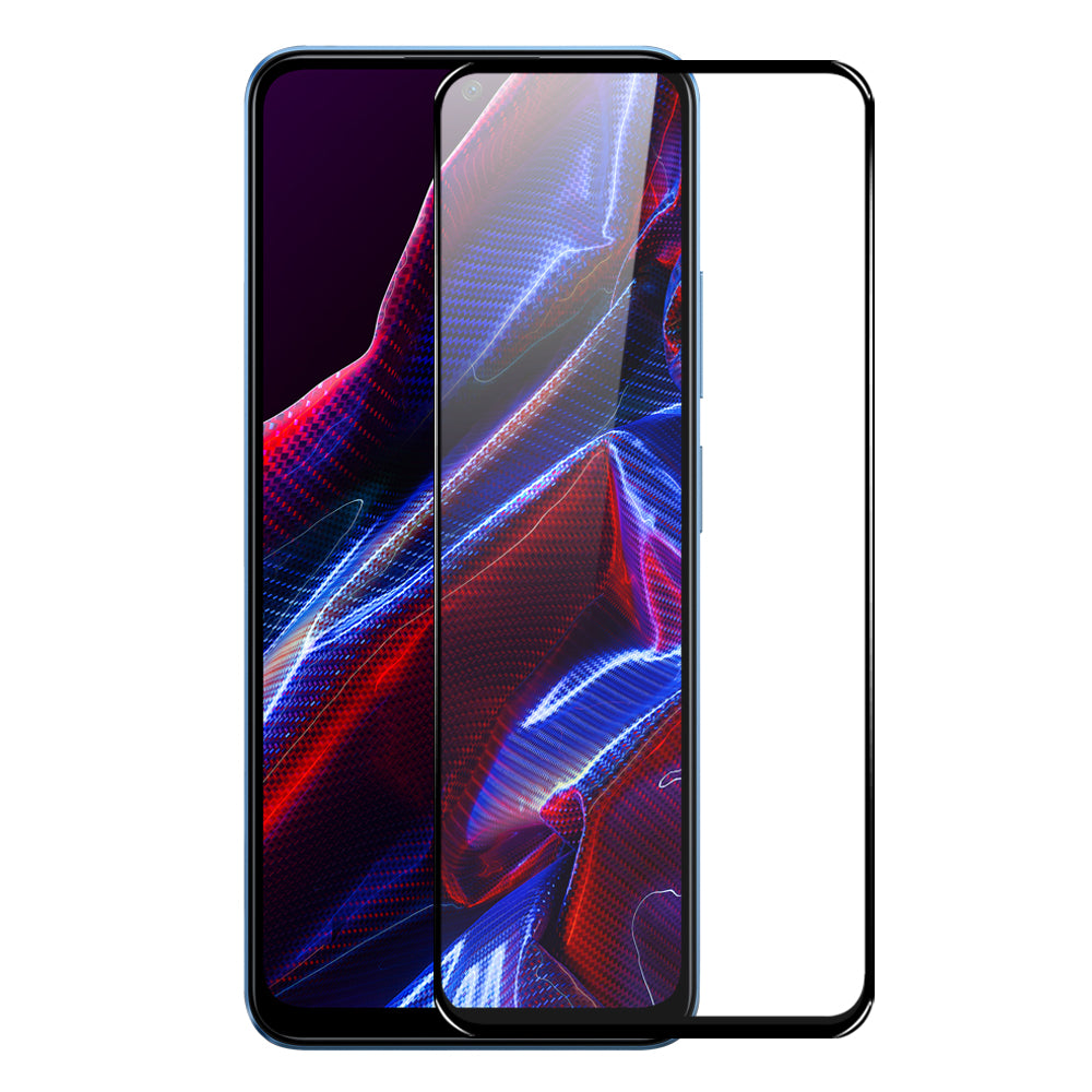NORTHJO A Anti-scratch Screen Protector For Xiaomi Redmi Note 12 5G (China)/(India)/(Global)/Poco X5 5G Silk Printing Full Cover 2.5D 0.3mm High Aluminum-silicon Glass Protective Film - Black