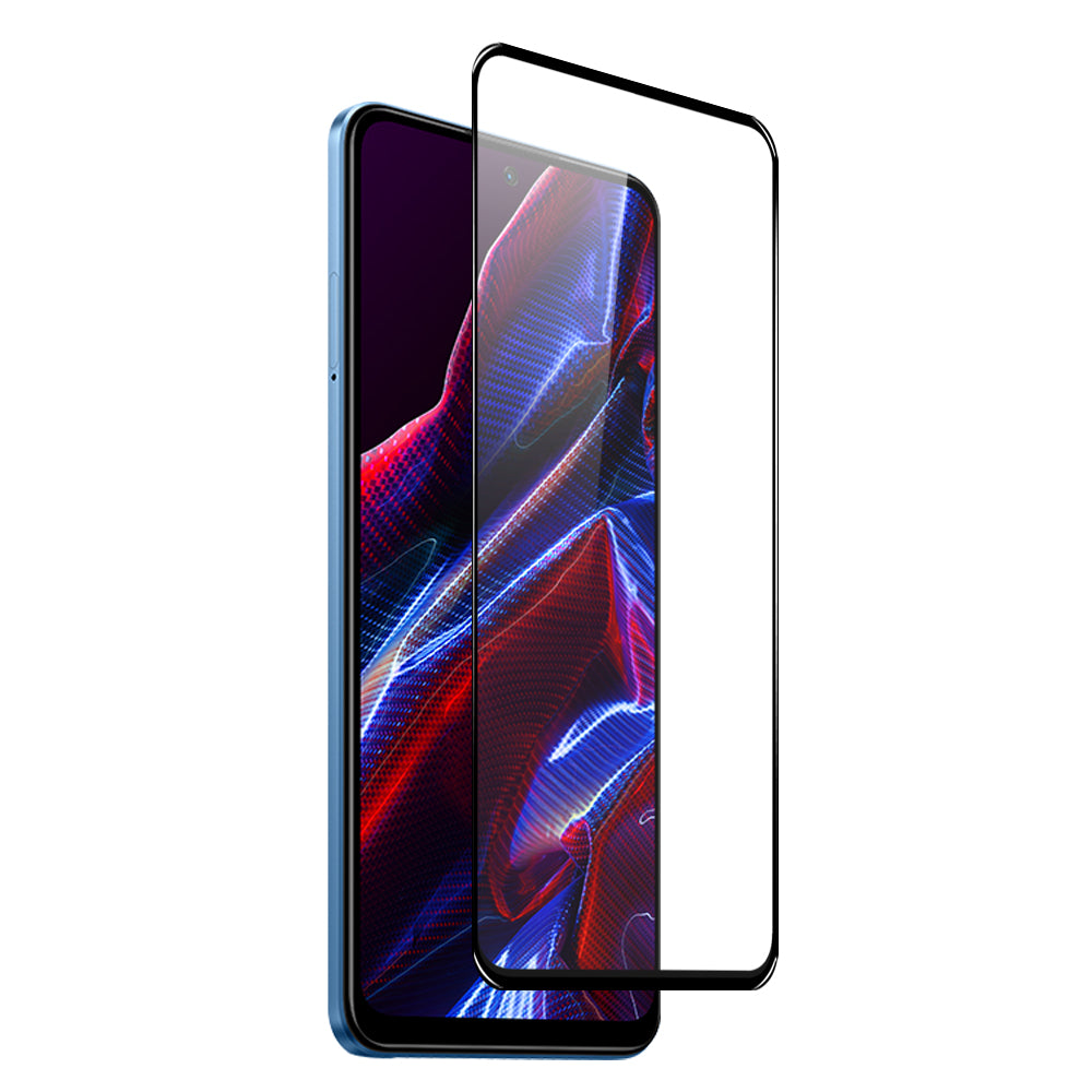 NORTHJO A Anti-scratch Screen Protector For Xiaomi Redmi Note 12 5G (China)/(India)/(Global)/Poco X5 5G Silk Printing Full Cover 2.5D 0.3mm High Aluminum-silicon Glass Protective Film - Black