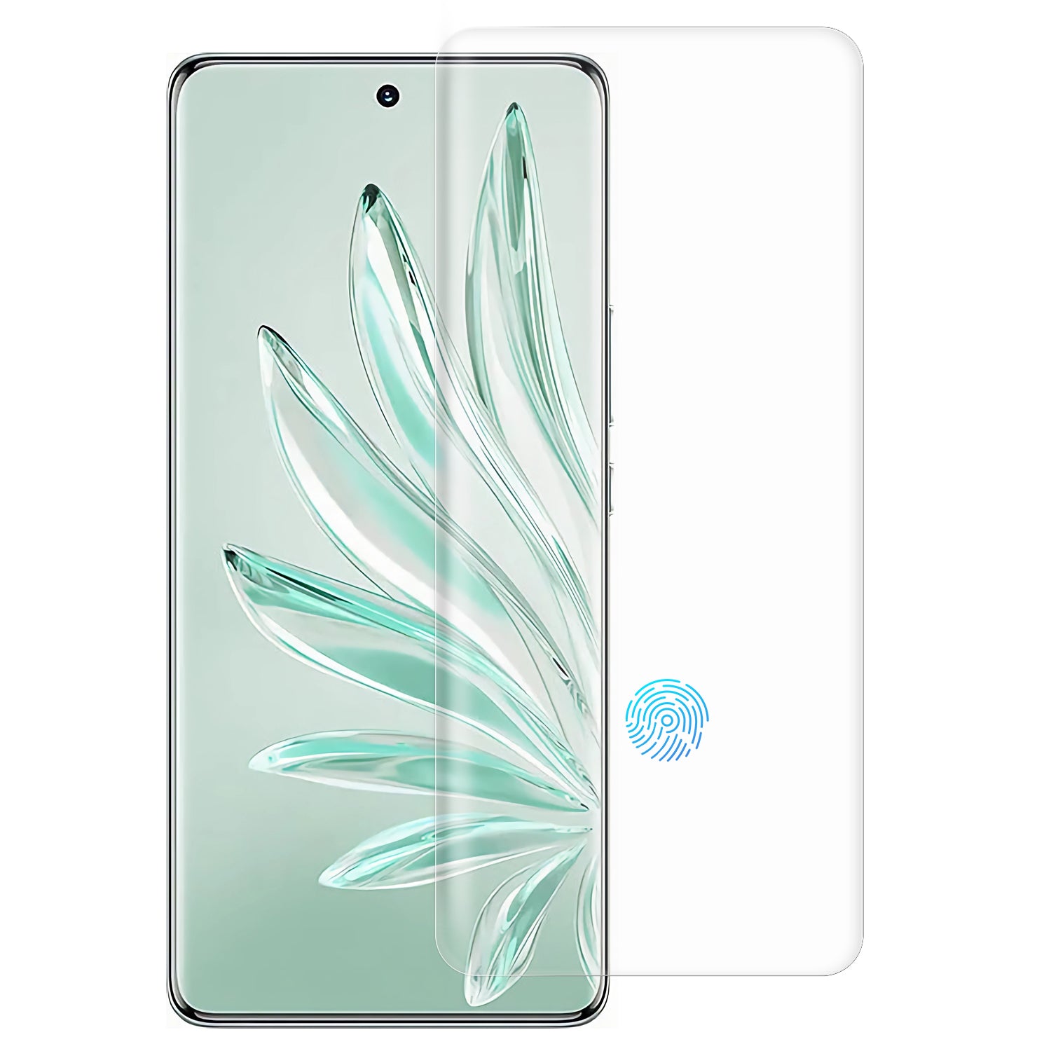 RURIHAI For Honor 70 Pro 5G/80 Pro 5G 3D Curved Screen Protector Ultra Clear UV Liquid Tempered Glass Film Support Fingerprint Unlock