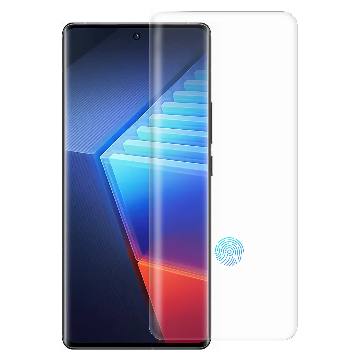 RURIHAI For vivo iQOO 10 Pro 5G/11 Pro 5G Screen Protector 3D Curved UV Liquid Full Glue Tempered Glass Film Support Fingerprint Unlock