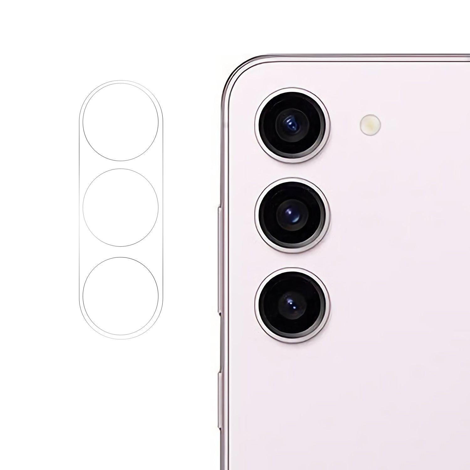 RURIHAI For Samsung Galaxy S23 High Aluminum-silicon Glass Camera Lens Protector Ultra Clear 3D Lens Film