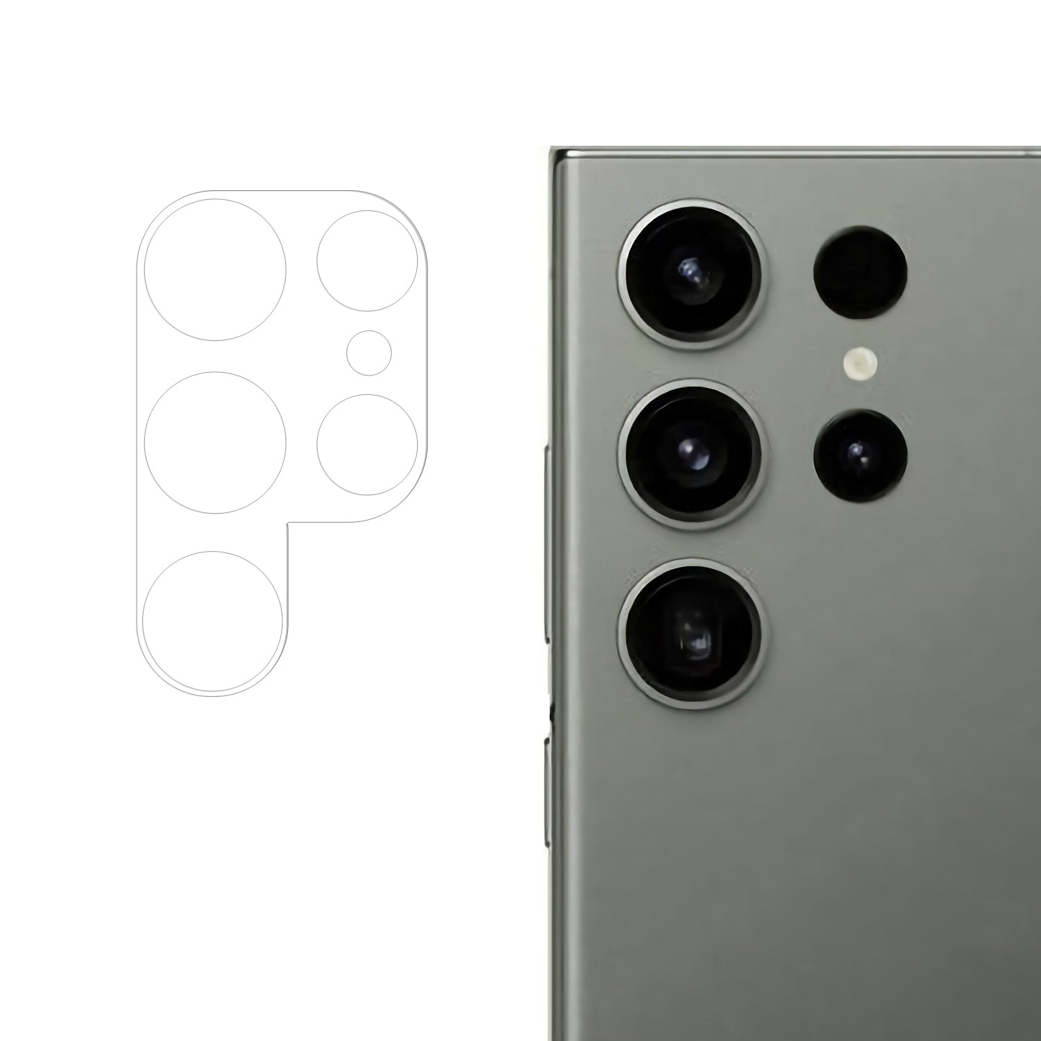 RURIHAI For Samsung Galaxy S23 Ultra 3D Camera Lens Protector HD Clarity High Aluminum-silicon Glass Lens Film