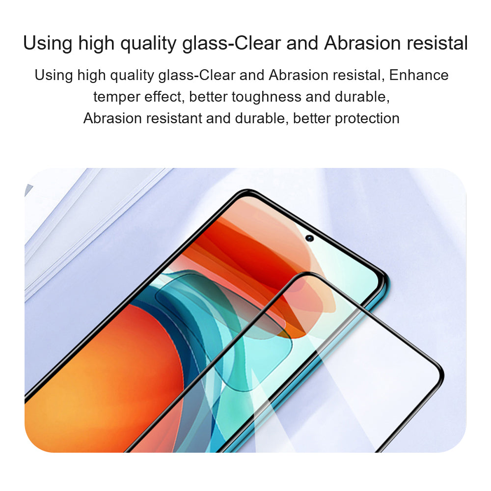 AMORUS 2Pcs/Set For Motorola Moto G82 5G Anti-explosion Screen Protector Full Glue Silk Printing HD Tempered Glass Film - Black