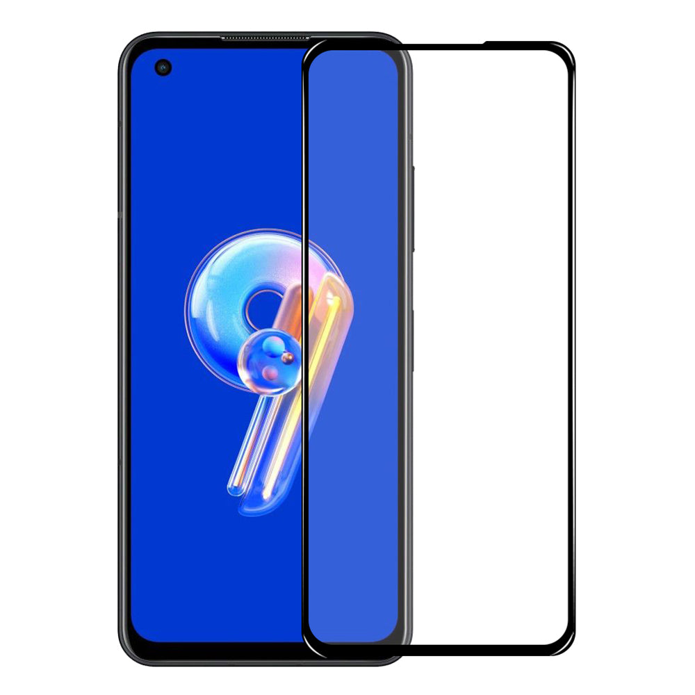 NORTHJO A 2.5D 0.3mm Screen Protector for Asus Zenfone 9 5G HD Clear Silk Printing High Aluminum-silicon Glass Film - Black