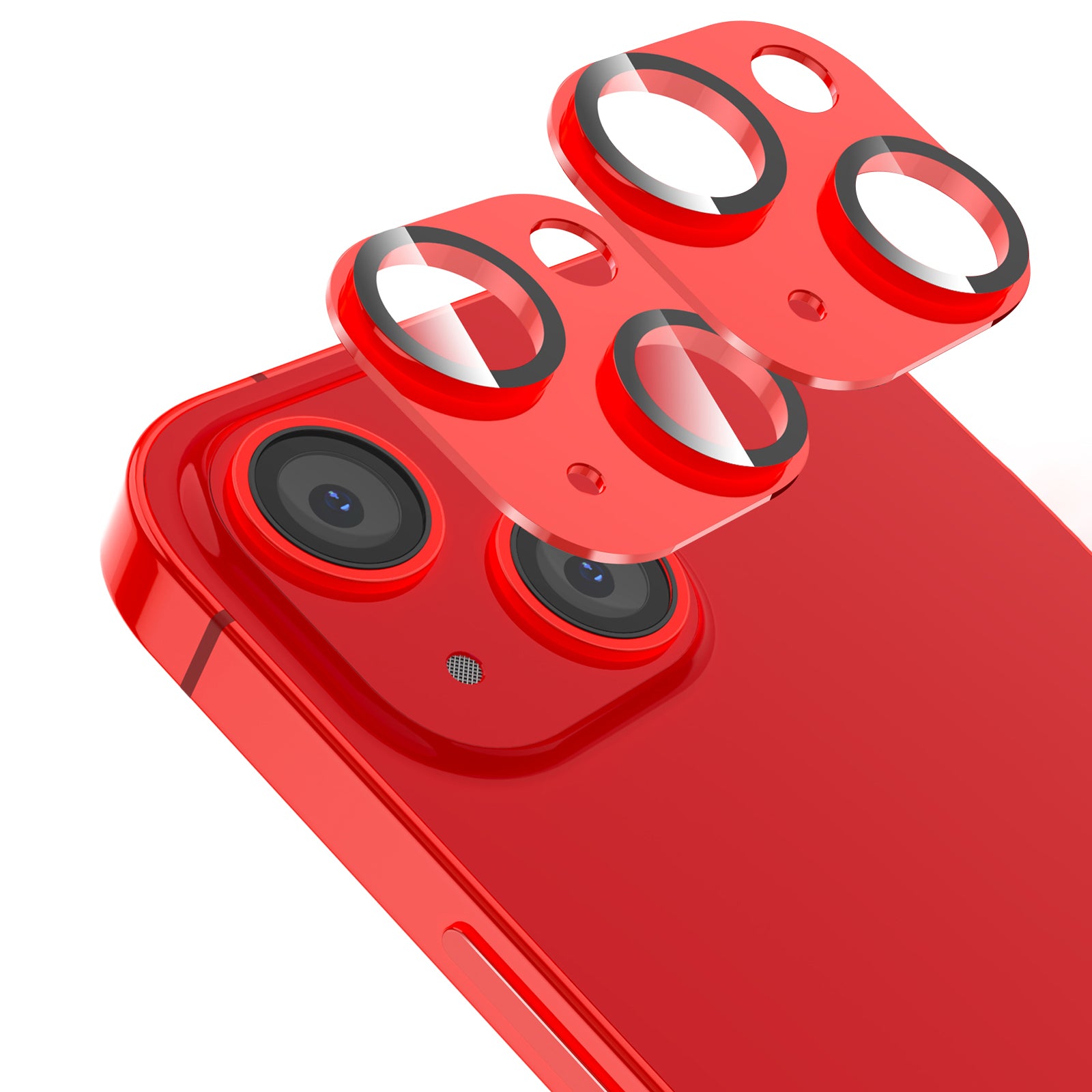 AHASTYLE WG62-1 2Pcs for iPhone 13 13 mini Camera Lens Protector Aluminum Alloy Tempered Glass Camera Lens Film
