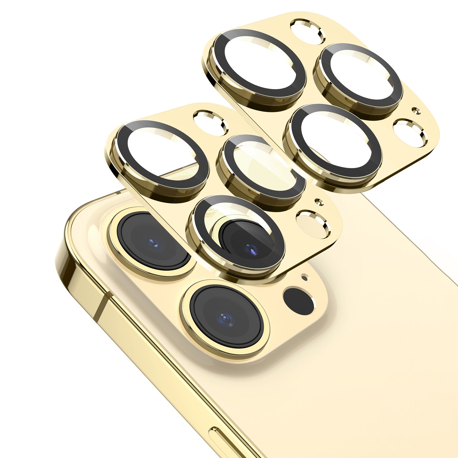 AHASTYLE WG62-1 2Pcs for iPhone 13 Pro 13 Pro Max Camera Lens Protector Aluminum Alloy Tempered Glass Camera Lens Film