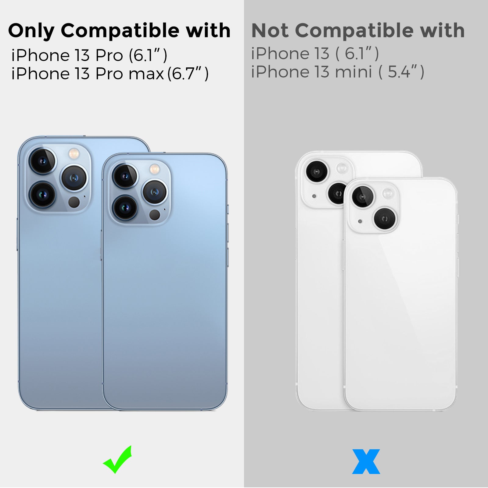 AHASTYLE WG62-1 2Pcs for iPhone 13 Pro 13 Pro Max Camera Lens Protector Aluminum Alloy Tempered Glass Camera Lens Film