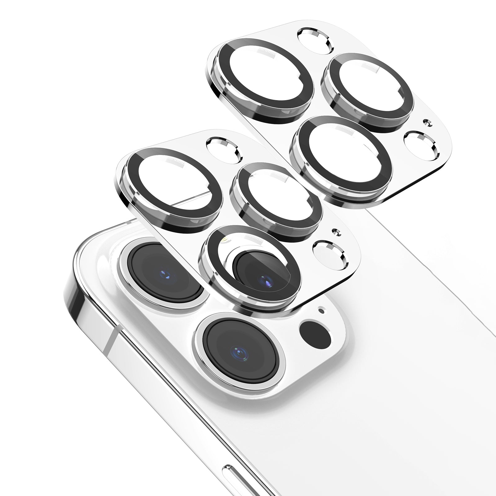 AHASTYLE WG62-1 2Pcs for iPhone 13 Pro 13 Pro Max Camera Lens Protector Aluminum Alloy Tempered Glass Camera Lens Film