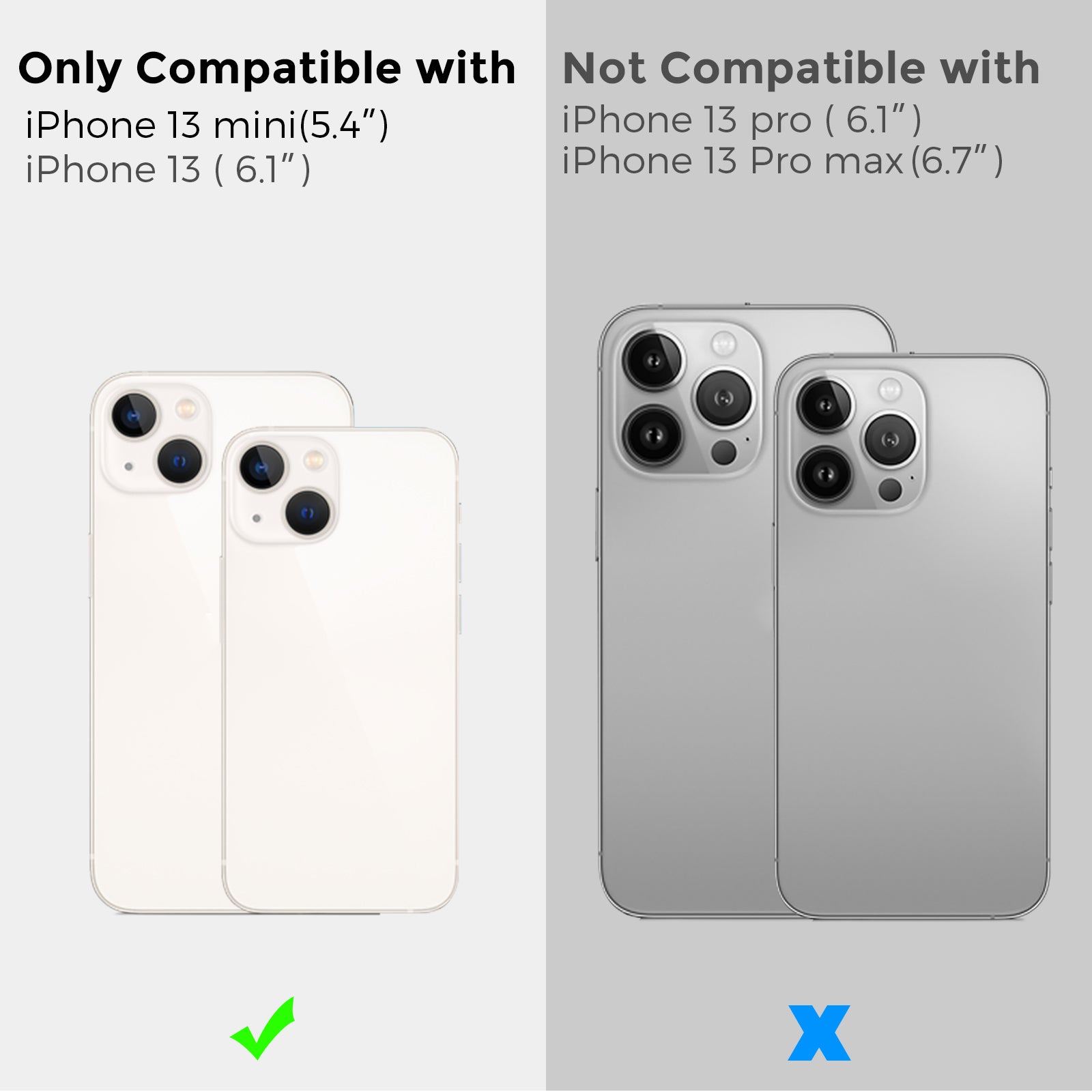 AHASTYLE WG62-1 2Pcs Camera Lens Film for iPhone 13 6.1 inch 13 mini 5.4 inch Aluminum Alloy Camera Lens Protector