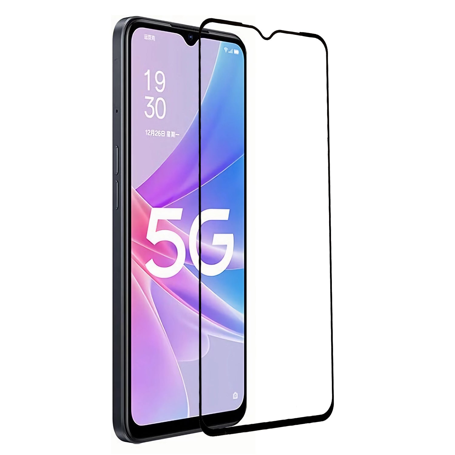 Screen Protector for Oppo A56s 5G/A78 5G Full Cover Full Glue Silk Printing Tempered Glass Film Touch Sensitive