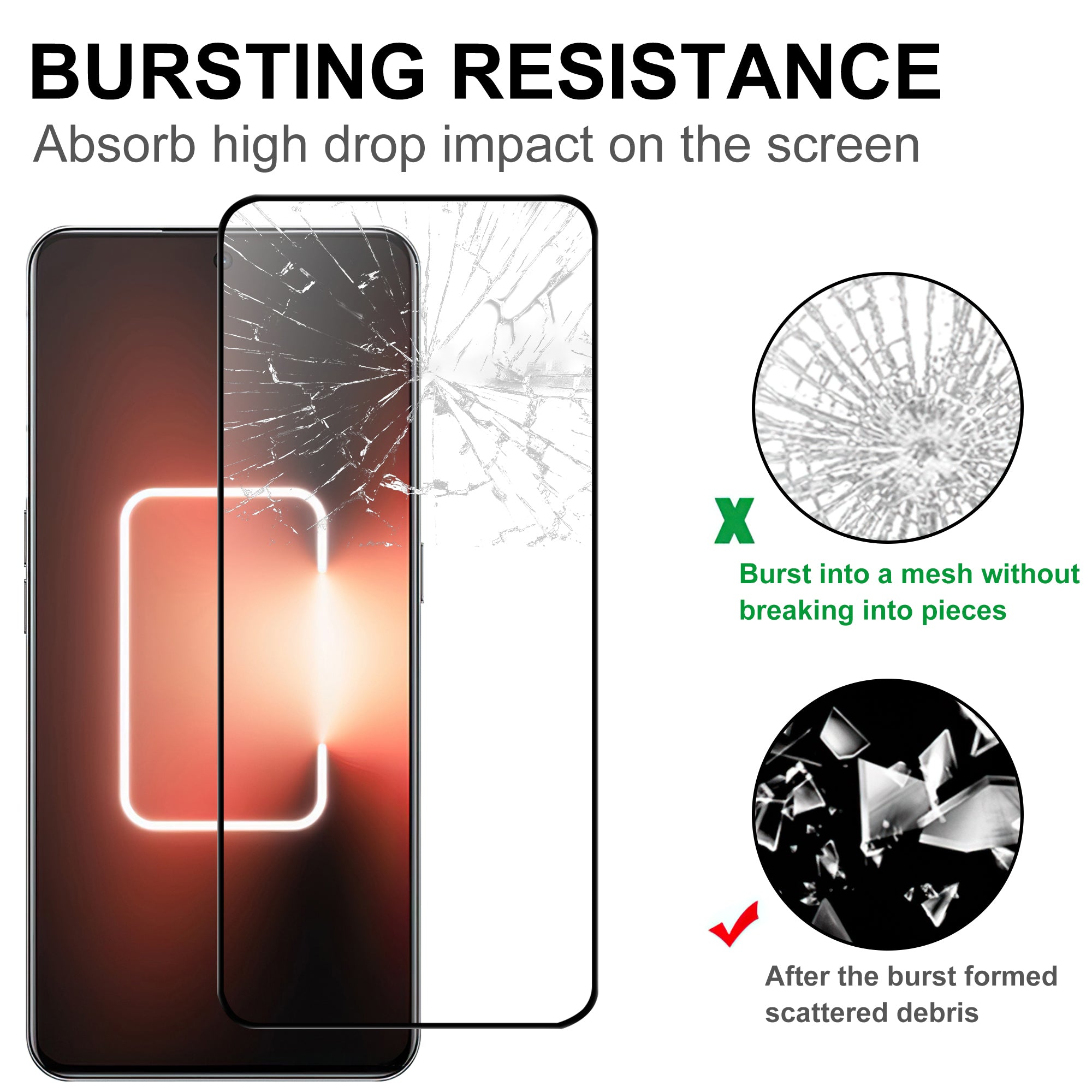 HD Screen Protector for Realme GT Neo 5 5G/GT3 5G Anti-scratch Full Glue Black Edge Tempered Glass Film