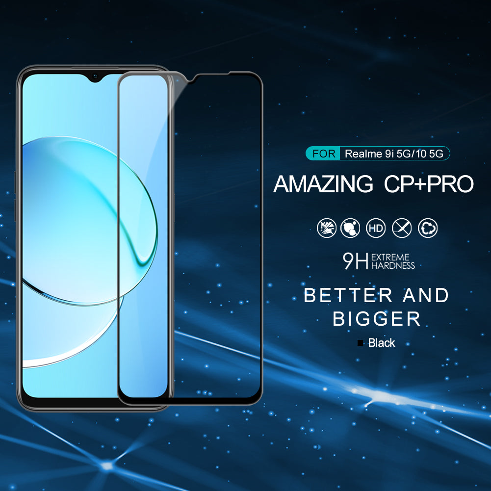 NILLKIN CP PRO for Realme 9i 5G/10 5G Anti-scratch AGC Tempered Glass Film HD Clear Anti-fingerprint Screen Protector