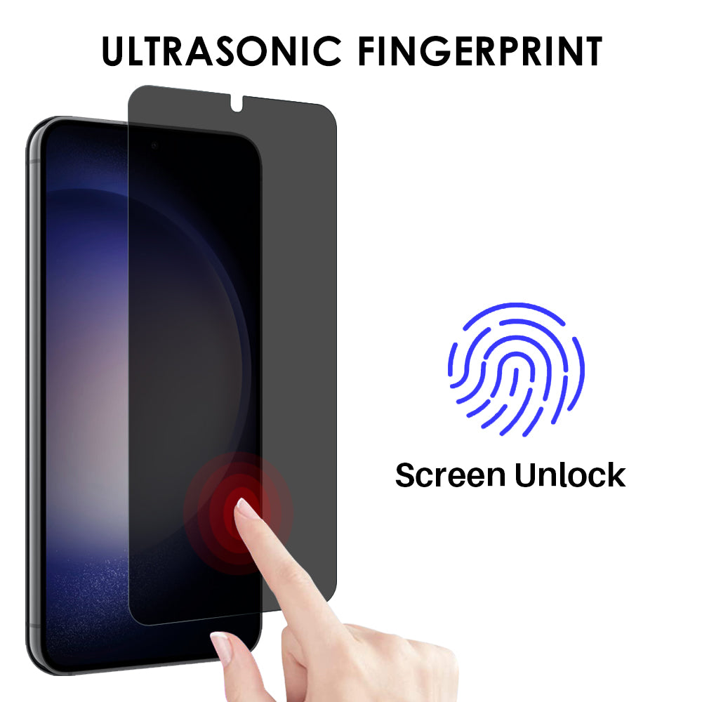 NORTHJO A For Samsung Galaxy S22 5G/S23 Anti-peep Tempered Glass Film Ultra Clear 2.5D 0.3mm Screen Protector Support Fingerprint Unlock