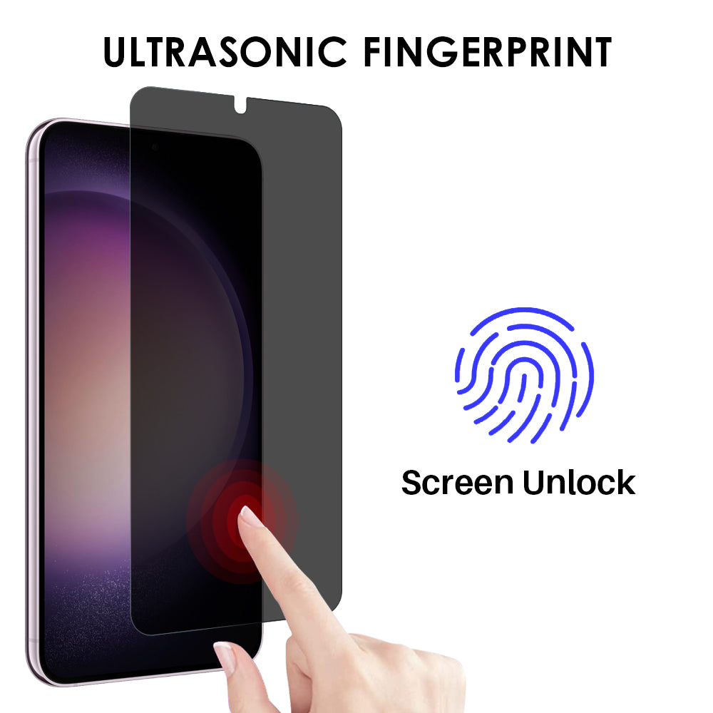 NORTHJO A For Samsung Galaxy S22 5G/S23 Anti-peep Screen Protector 2.5D 0.3mm Tempered Glass Film Support Fingerprint Unlock