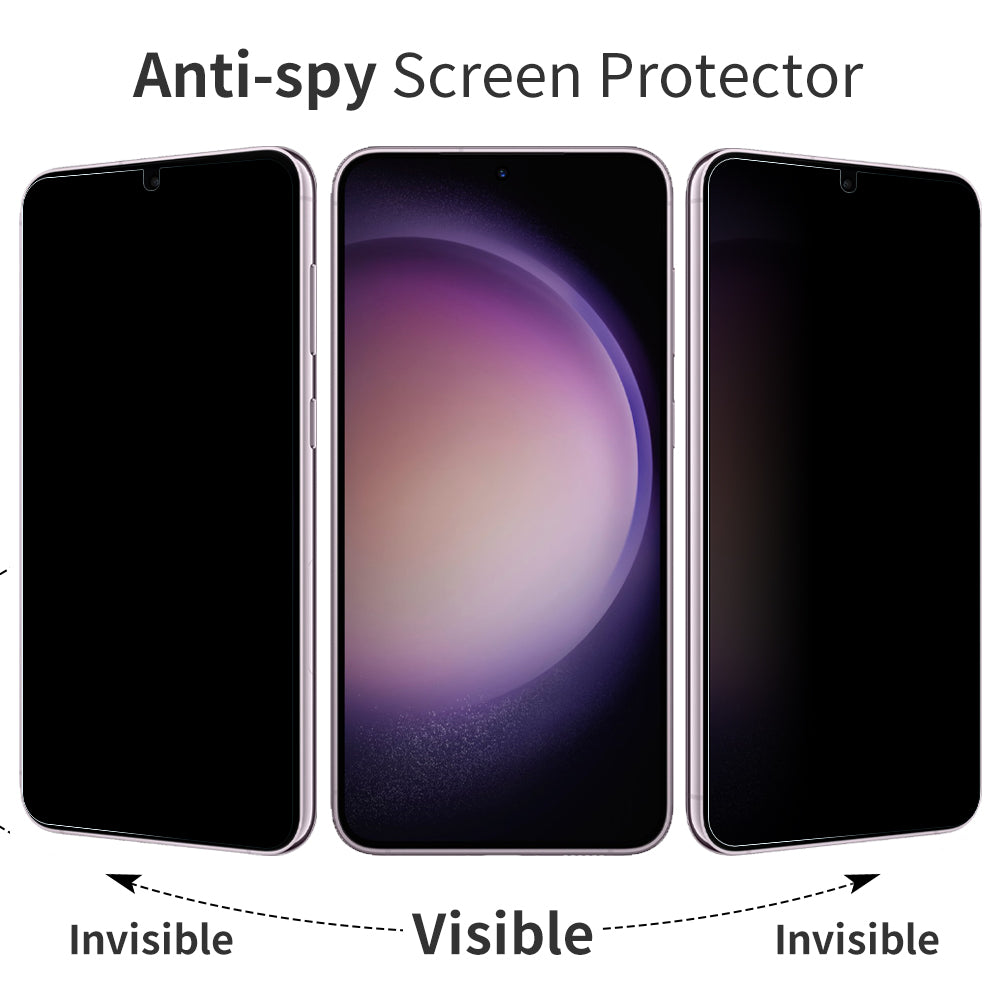 NORTHJO A For Samsung Galaxy S22 5G/S23 Anti-peep Screen Protector 2.5D 0.3mm Tempered Glass Film Support Fingerprint Unlock