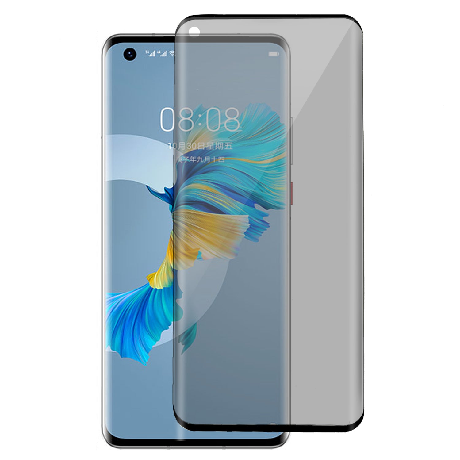 RURIHAI Privacy Screen Protector for Huawei Mate 40 Anti-Spy Tempered Glass Film 3D Curved Side Glue