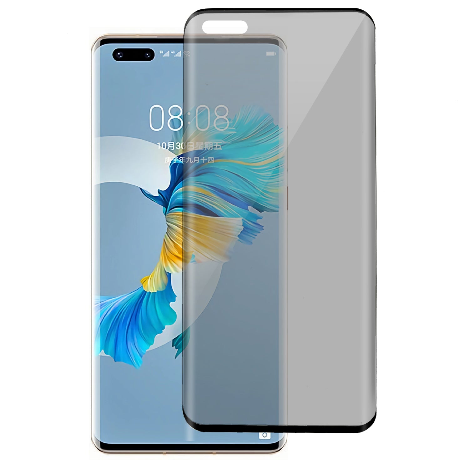 RURIHAI For Huawei Mate 40 Pro 4G/5G/Mate 40 Pro Plus Anti Spy Screen Protector 3D Curved Tempered Glass Film