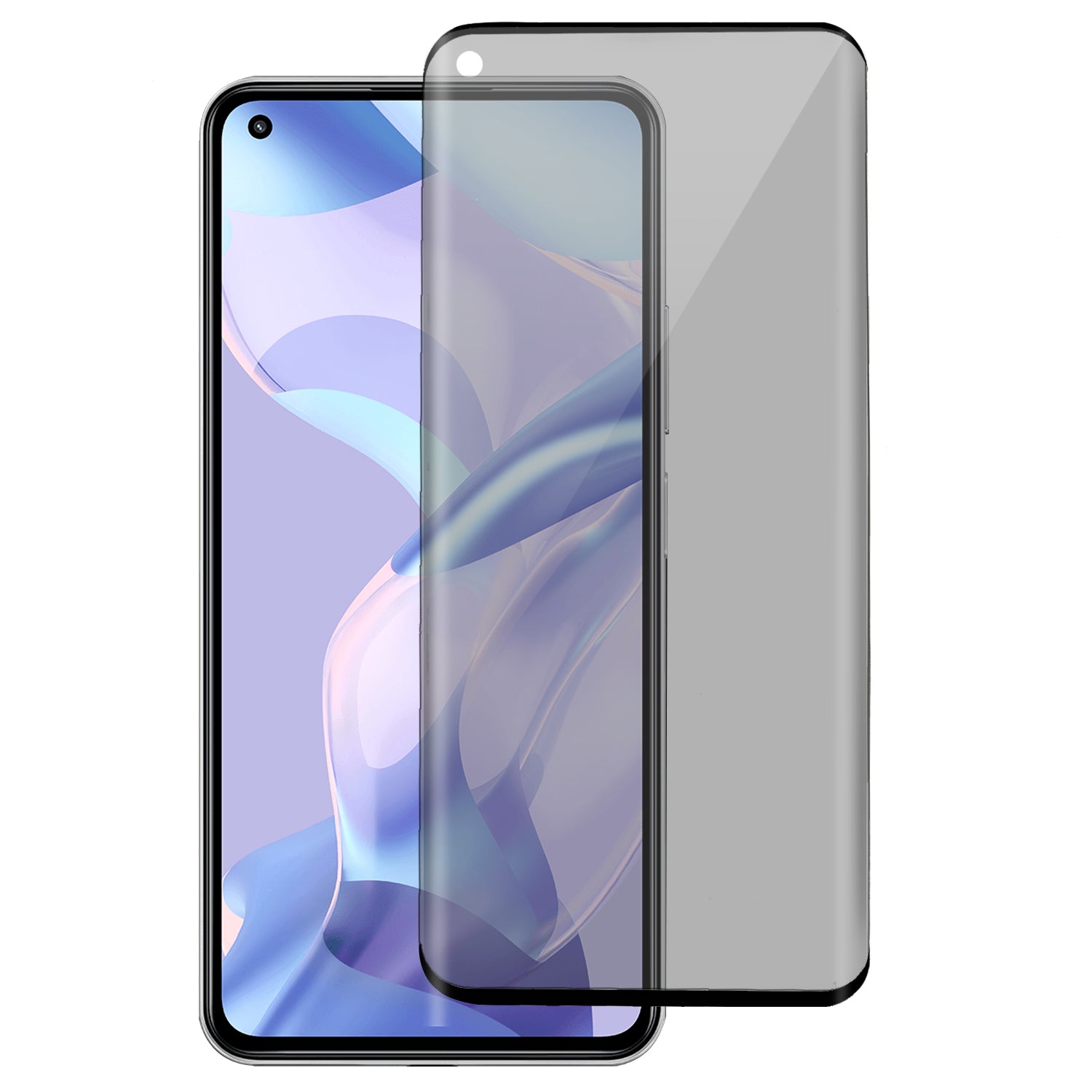 RURIHAI Privacy Screen Protector for Xiaomi Mi 11 3D Curved Tempered Glass Film Side Glue Protection
