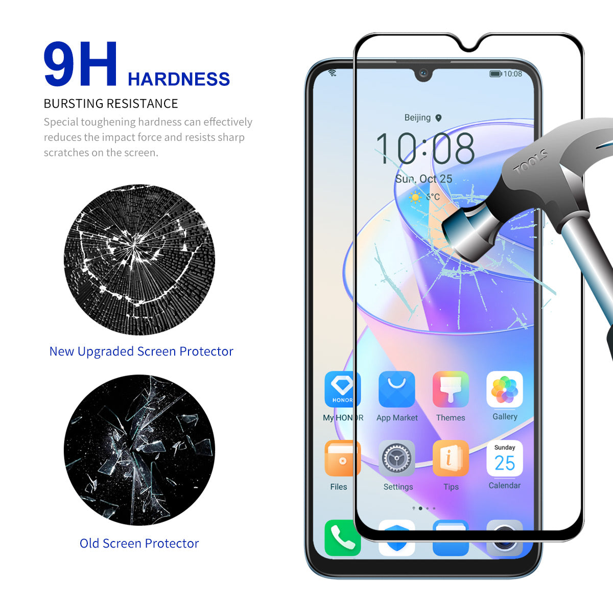 ENKAY HAT PRINCE for Honor X7a 4G 0.26mm 2.5D 9H Hardness Full Screen Protector Full Glue HD Clear Tempered Glass Film
