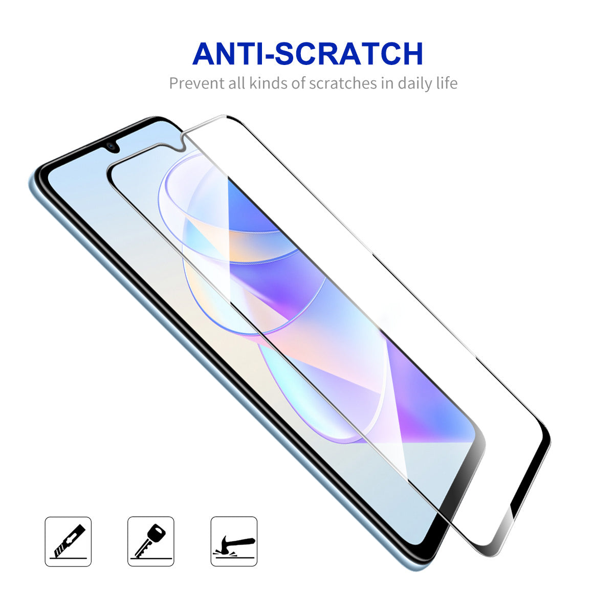 ENKAY HAT PRINCE for Honor X7a 4G 0.26mm 2.5D 9H Hardness Full Screen Protector Full Glue HD Clear Tempered Glass Film