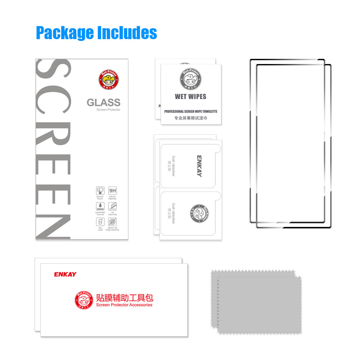 ENKAY HAT PRINCE 2Pcs for ZTE nubia Red Magic 8 Pro 5G/8 Pro 5G 0.26mm 9H 2.5D Full Screen Protector Ultra Clear Full Glue Tempered Glass Film