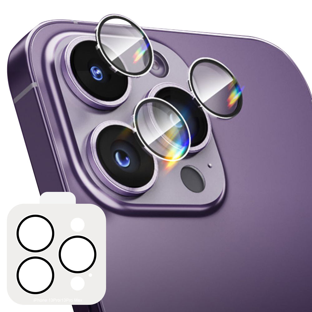 ENKAY HAT PRINCE For iPhone 13 Pro/13 Pro Max Camera Lens Protector Tempered Glass Silk Printing Lens Film with Installation Tool