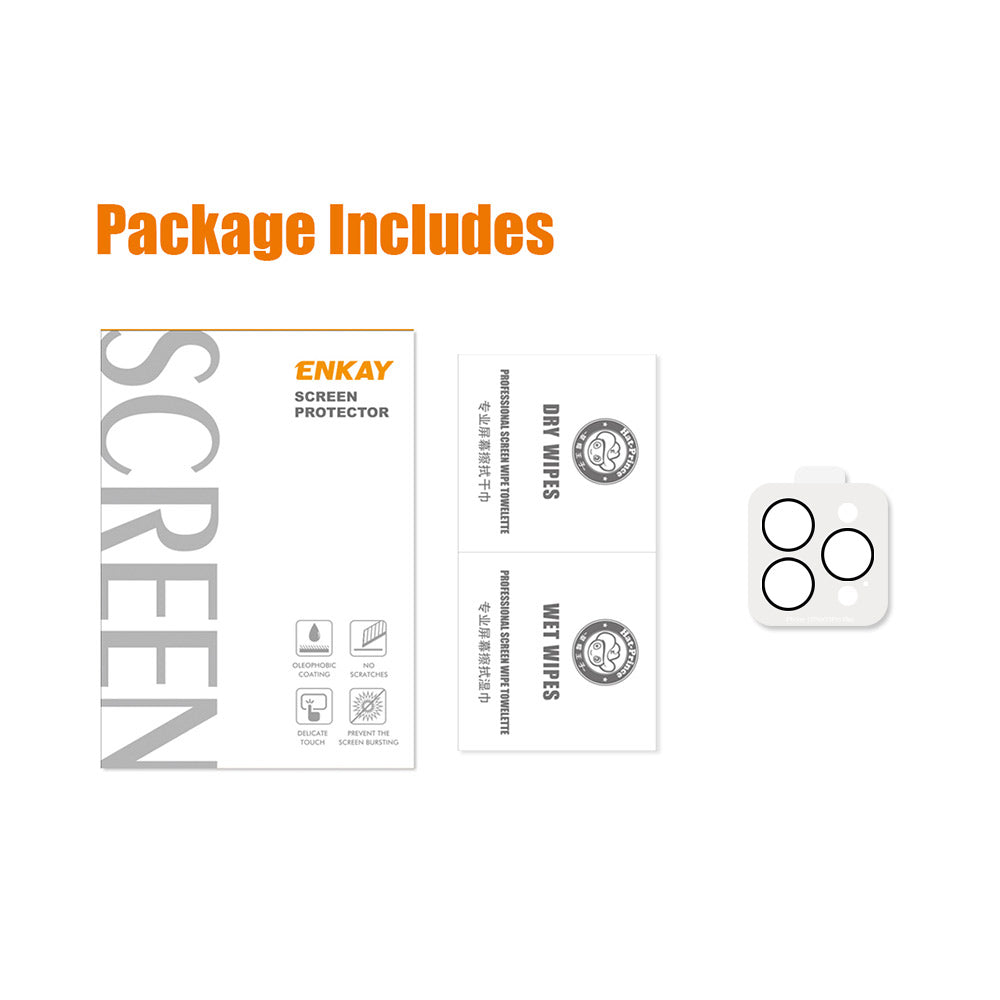 ENKAY HAT PRINCE For iPhone 13 Pro/13 Pro Max Camera Lens Protector Tempered Glass Silk Printing Lens Film with Installation Tool