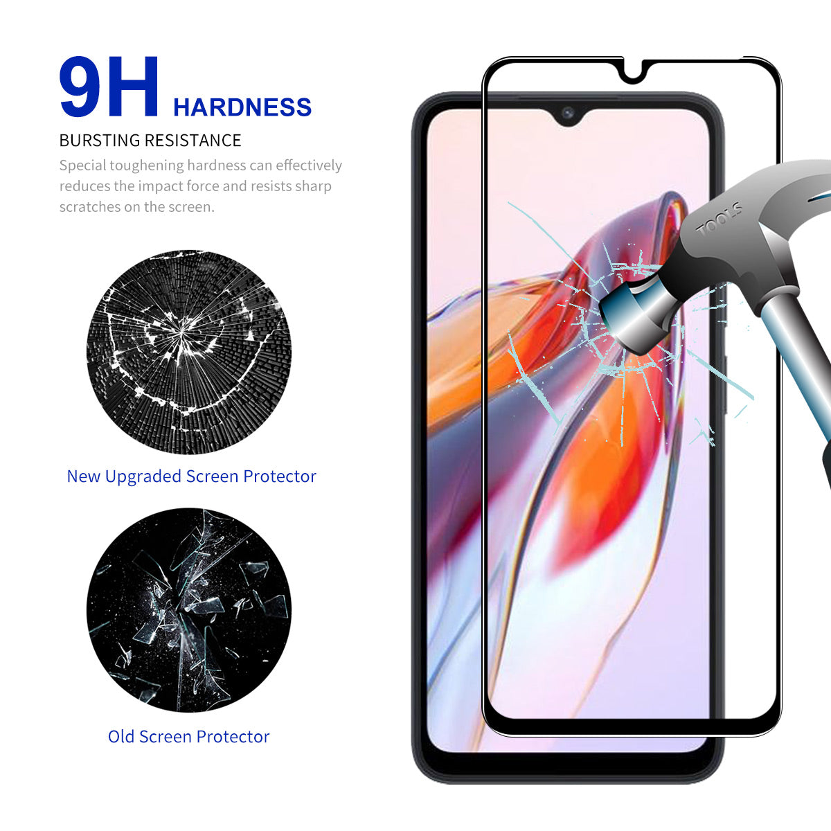 ENKAY HAT PRINCE for Xiaomi Redmi 12C 4G/Poco C55 4G Tempered Glass Full Screen Protector 0.26mm 2.5D 9H Anti-explosion Full Glue Film