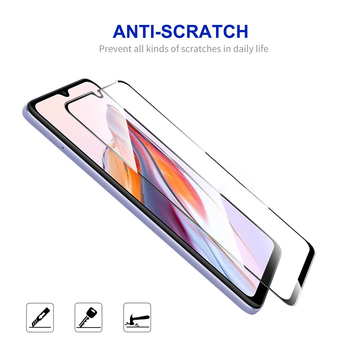 ENKAY HAT PRINCE for Xiaomi Redmi 12C 4G/Poco C55 4G Tempered Glass Full Screen Protector 0.26mm 2.5D 9H Anti-explosion Full Glue Film